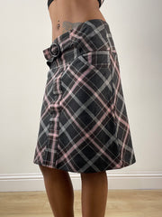 vintage edit thirty-six | small brown and pink orsay midi skirt