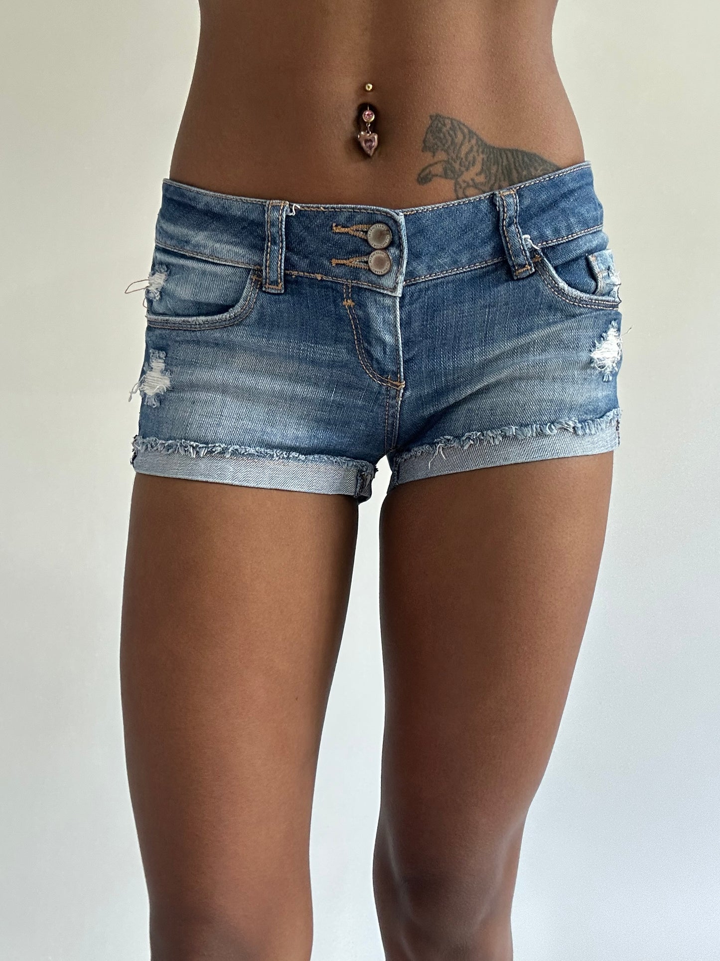 euro trash | small blue tally weijl denim shorts