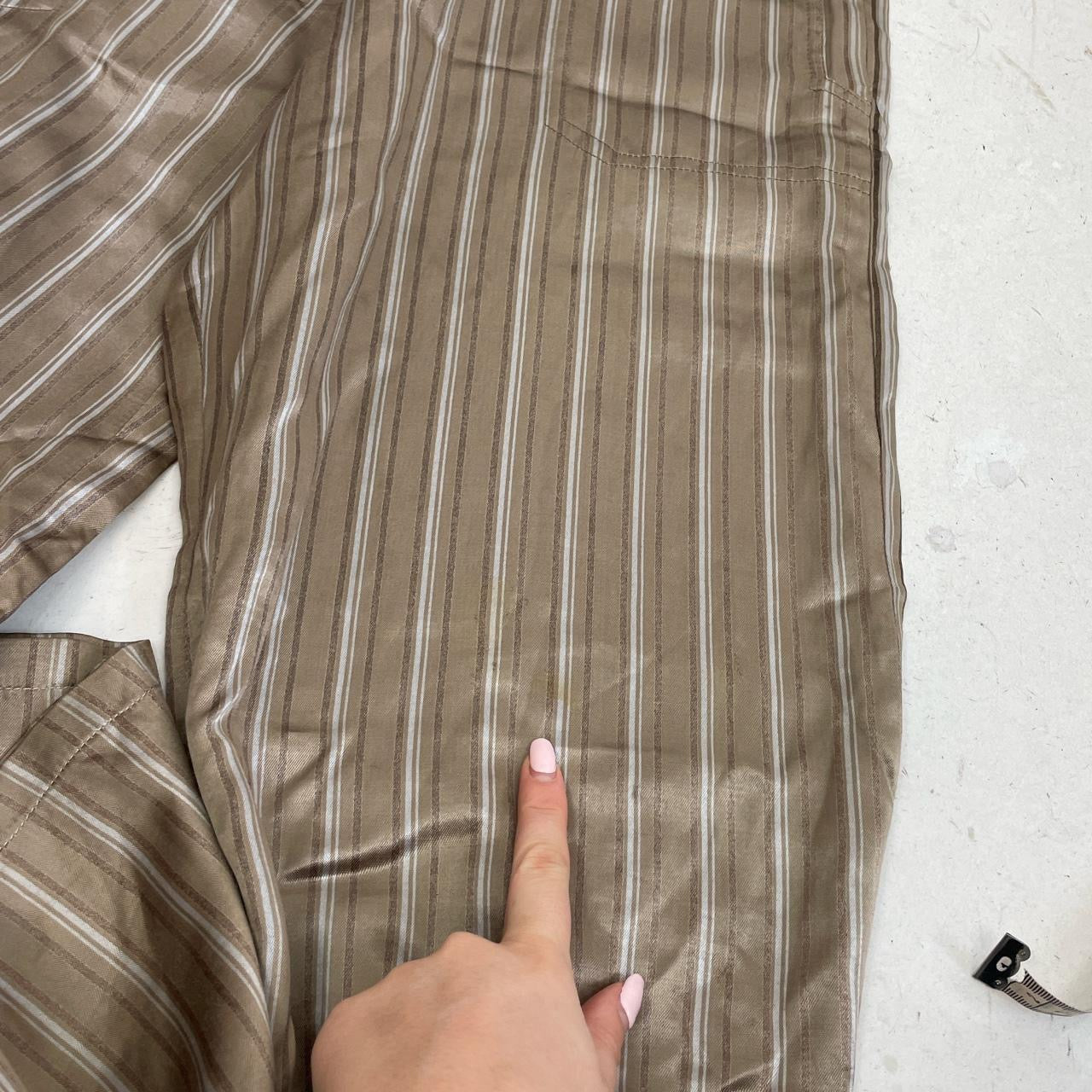 💻 BEST PICKS | small light brown silky wide leg striped trousers