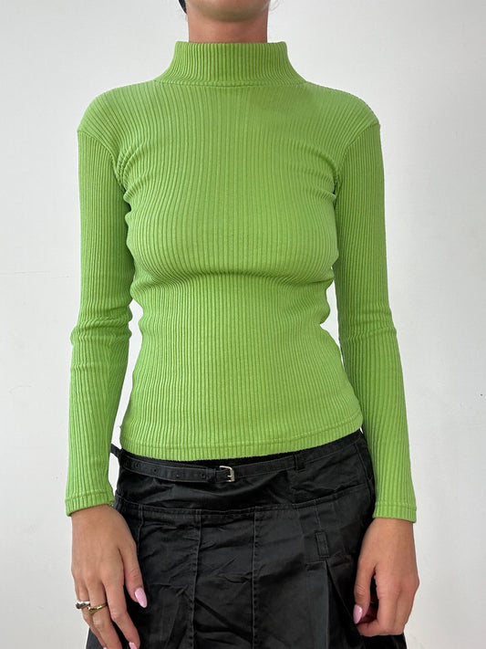 💻AUTUMN ESSENTIALS | small green ribbed high neck jumper