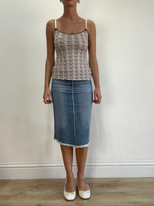 vintage edit sixteen | small light wash denim midi skirt