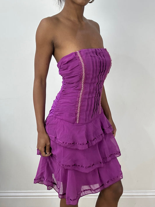 vintage edit: halloween | medium purple bandeau mini dress