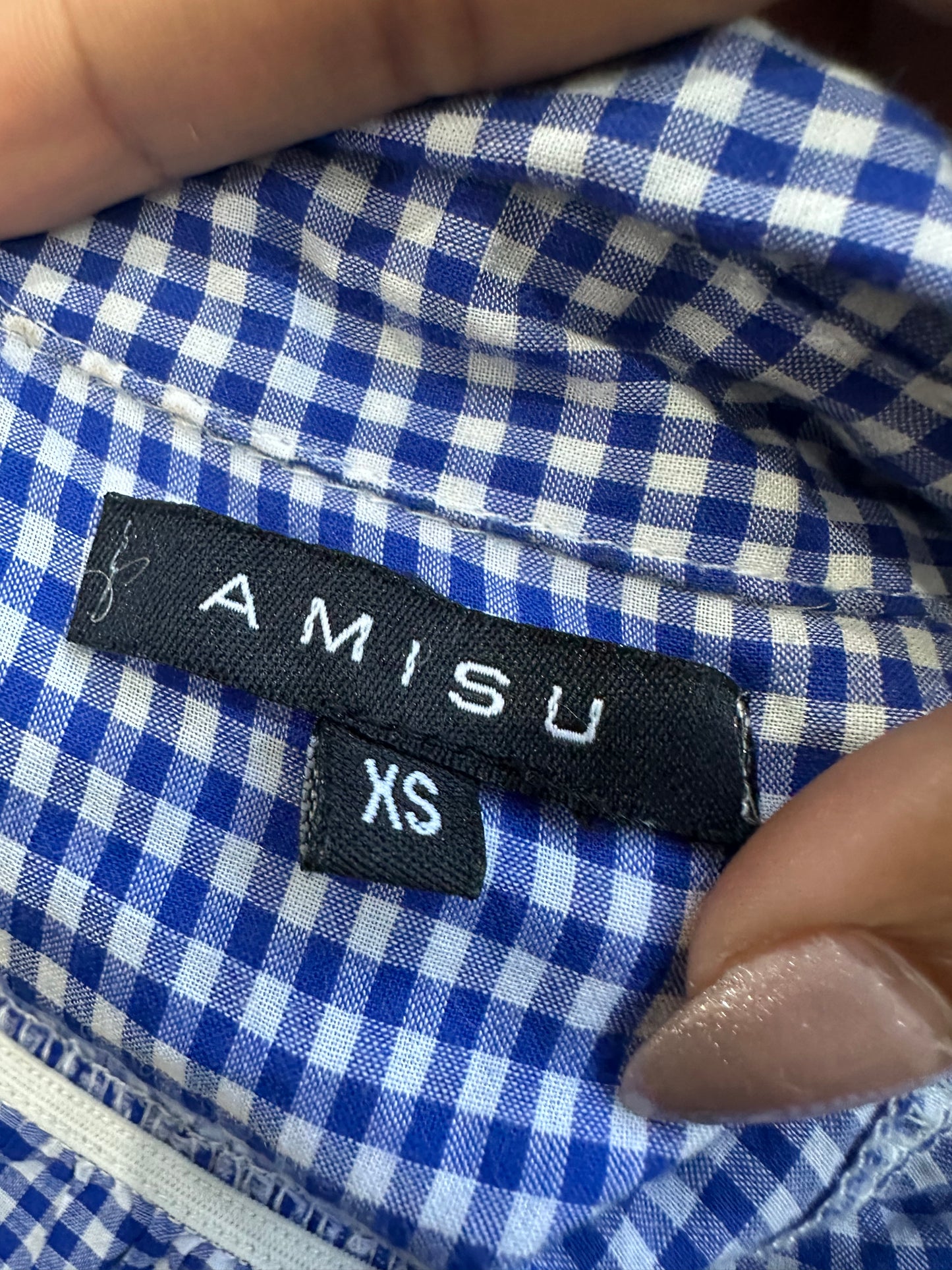 BEST PICKS | extra small blue gingham sleeveless shirt