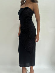 wedding guest drop | taille: S · couleur: noir · article: haut bandeau · détails: longueur maxi
