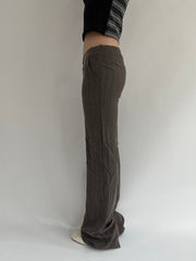 ‼️ | brown pinstripe trouser with brown details