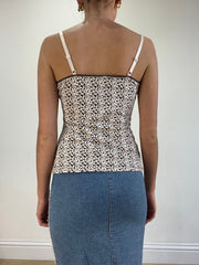 vintage edit sixteen | small white and brown leopard print vest
