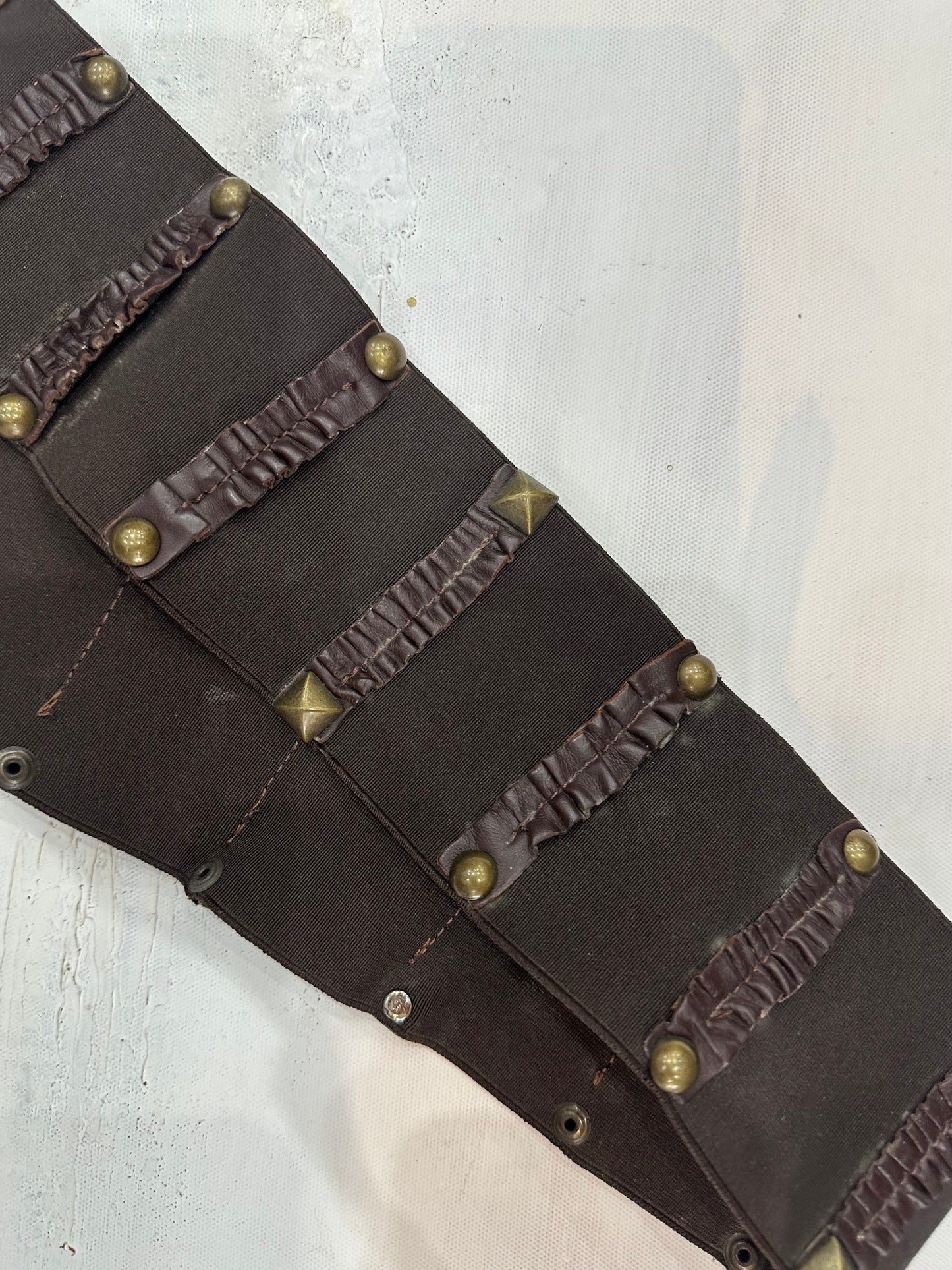 vintage edit thirty-four | oversized brown and gold studded belt