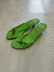 spring edit | ⭐️UK3 green heeled mule sandals