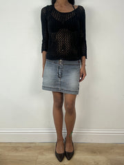 💚 vintage edit eighteen | small black crotchet knit jumper