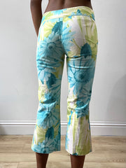 spring edit | extra small blue floral cropped capri trousers