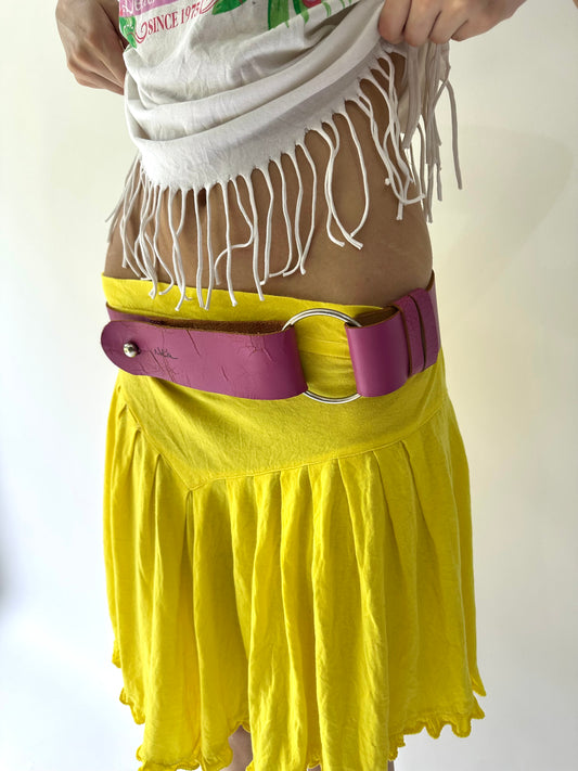 festival drop | pink leather oversized belt