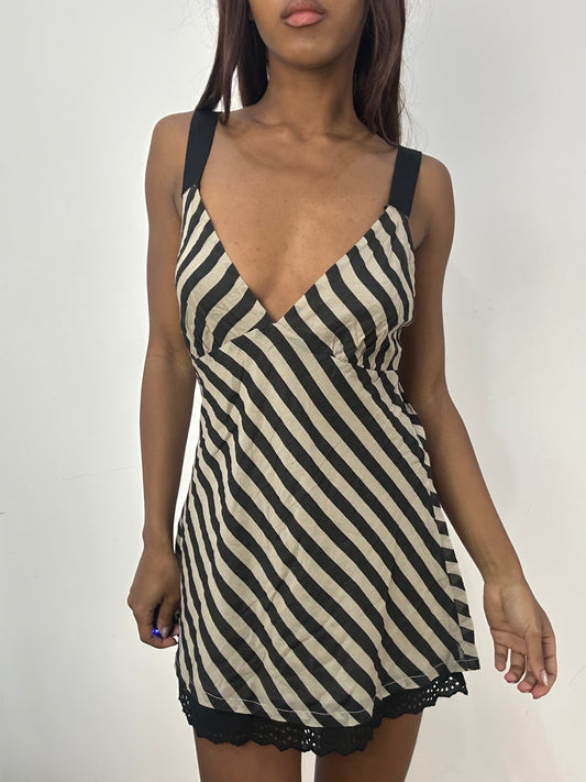 BEST PICKS | small black and cream striped cami top/dress