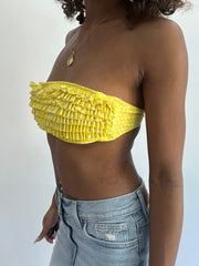 beach drop | Pequeno vestido de roupa amarelo de bikini