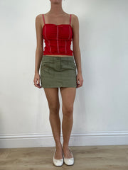 vintage edit sixteen | extra small khaki cargo style skirt