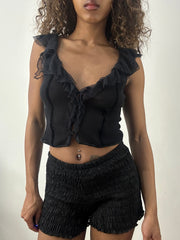 vintage edit: valentine’s day | small black pinko cropped mesh top