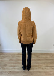 medium tan suede bomber jacket