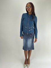 WINTER FAVOURITES | talla: S · color: azul · material: piel sintética · prenda: chaqueta · detalles: doble cremallera