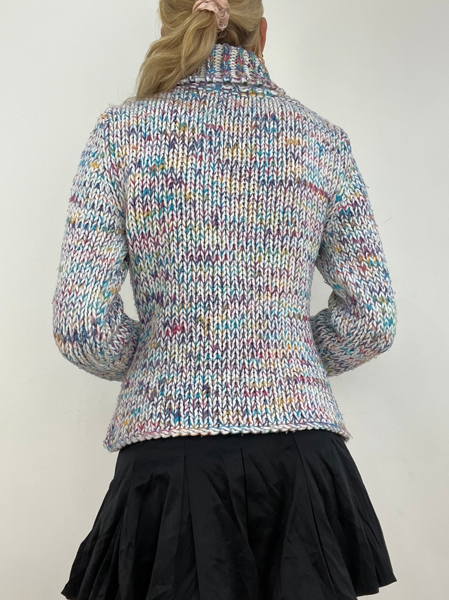 WINTER ESSENTIALS | medium pink purple and blue knitted jumper