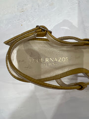 Y2K| yellow snake skin print heels