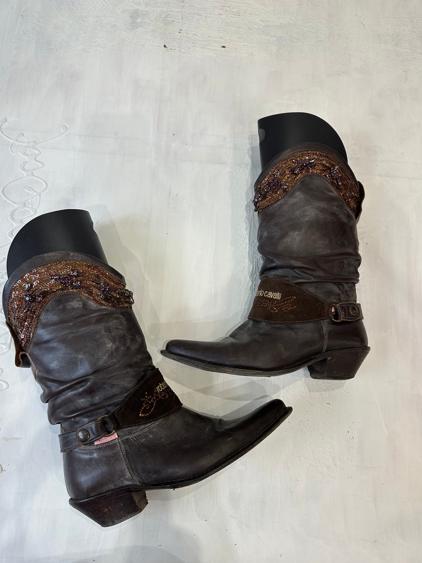 BEST PICKS | UK4 brown roberto cavalli cowboy boots