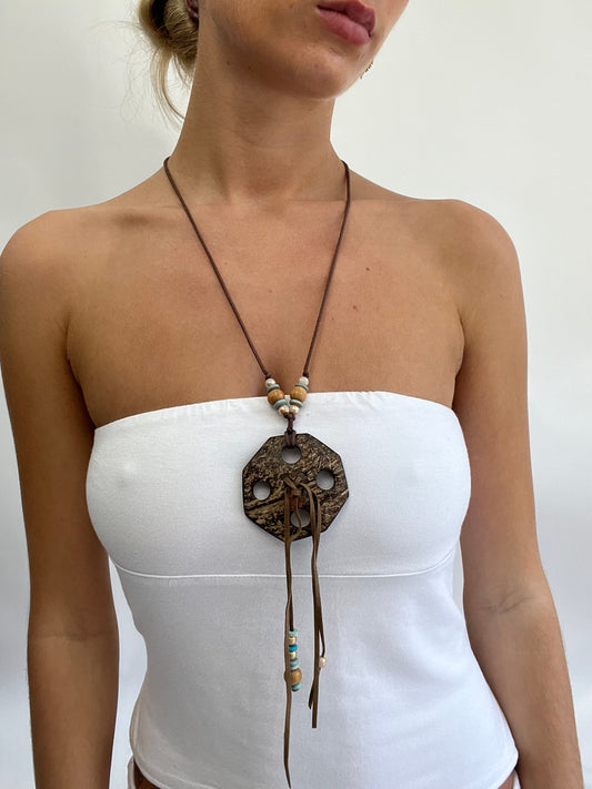 COASTAL COWGIRL DROP | brown long necklace with tassels