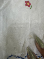 french summer drop | Pequeno branco de cor embroiderado vestido superior feminino