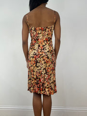💚 vintage edit eighteen | small brown floral midi dress