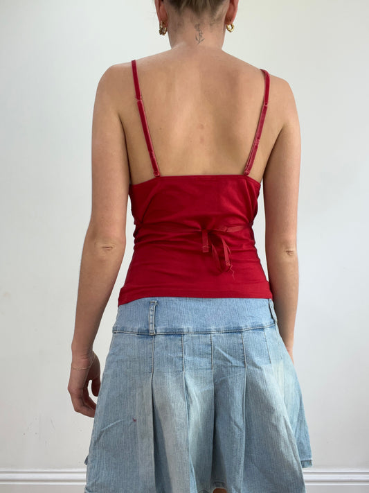 vintage edit twenty-two | medium red intimissimi cami with back tie detail