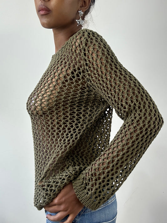 BEST PICKS | small green knit crotchet jumper