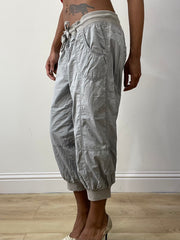 athleisure edit | medium grey cropped cargo style trousers
