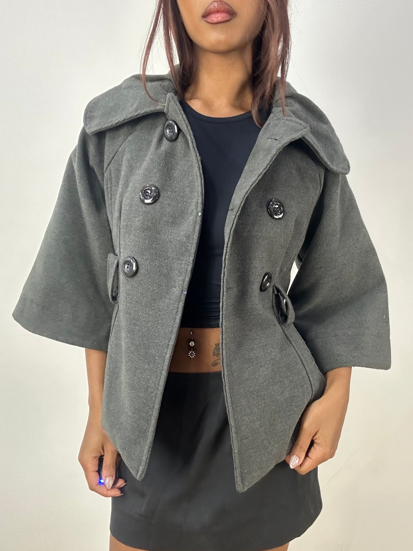 vintage edit thirty-three | small grey peacoat jacket