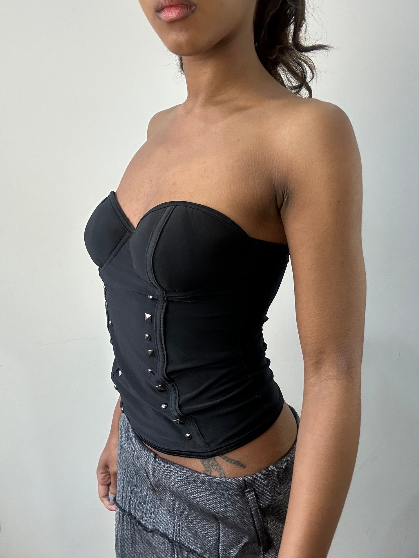 romantic grunge edit | extra small black bandeau top