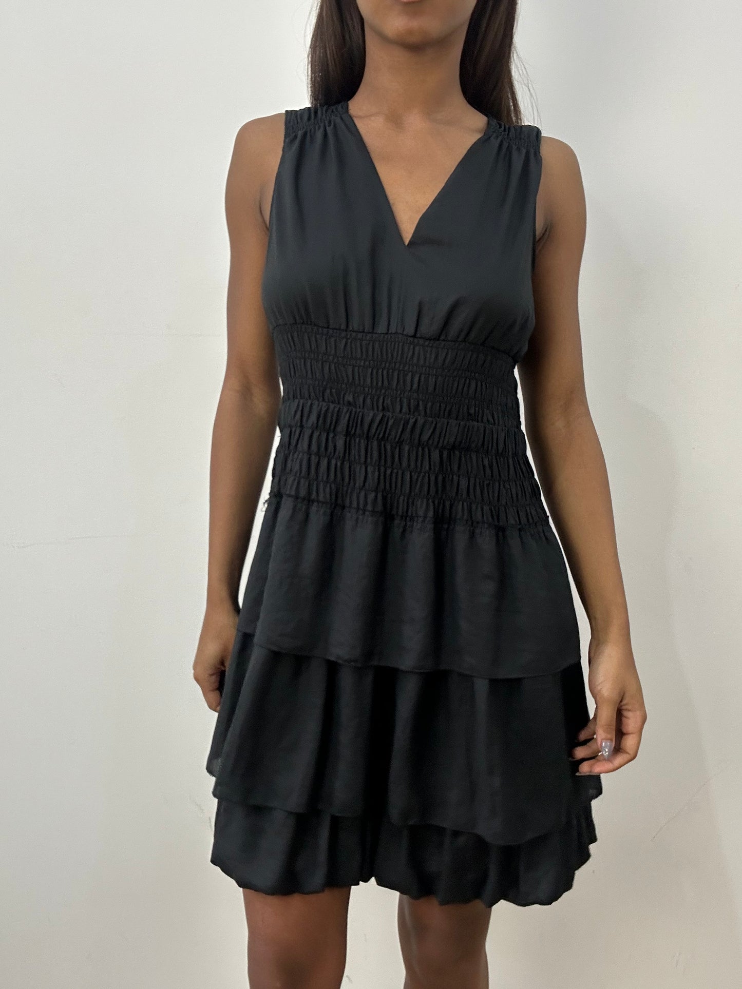 BEST PICKS | extra small black dkny tiered mini dress