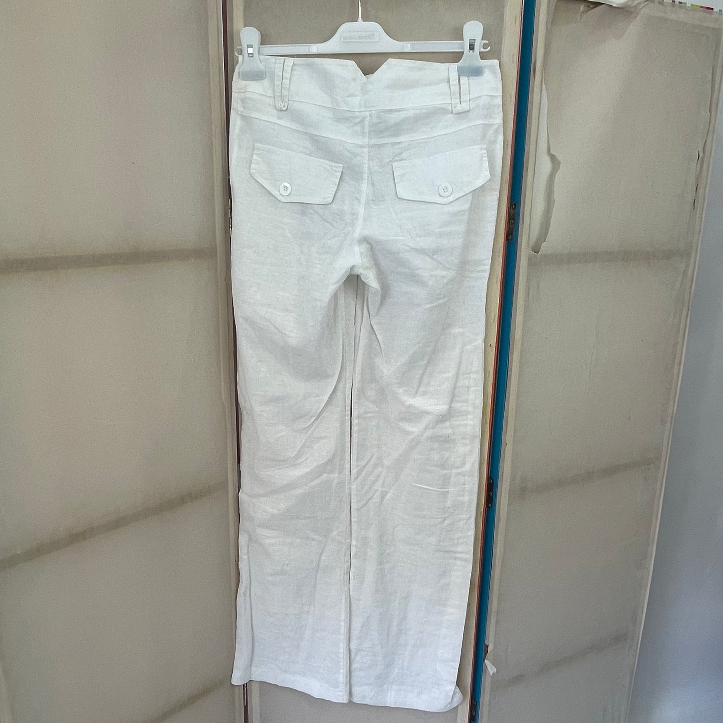 COASTAL GRANDMA DROP | XS white linen trousers