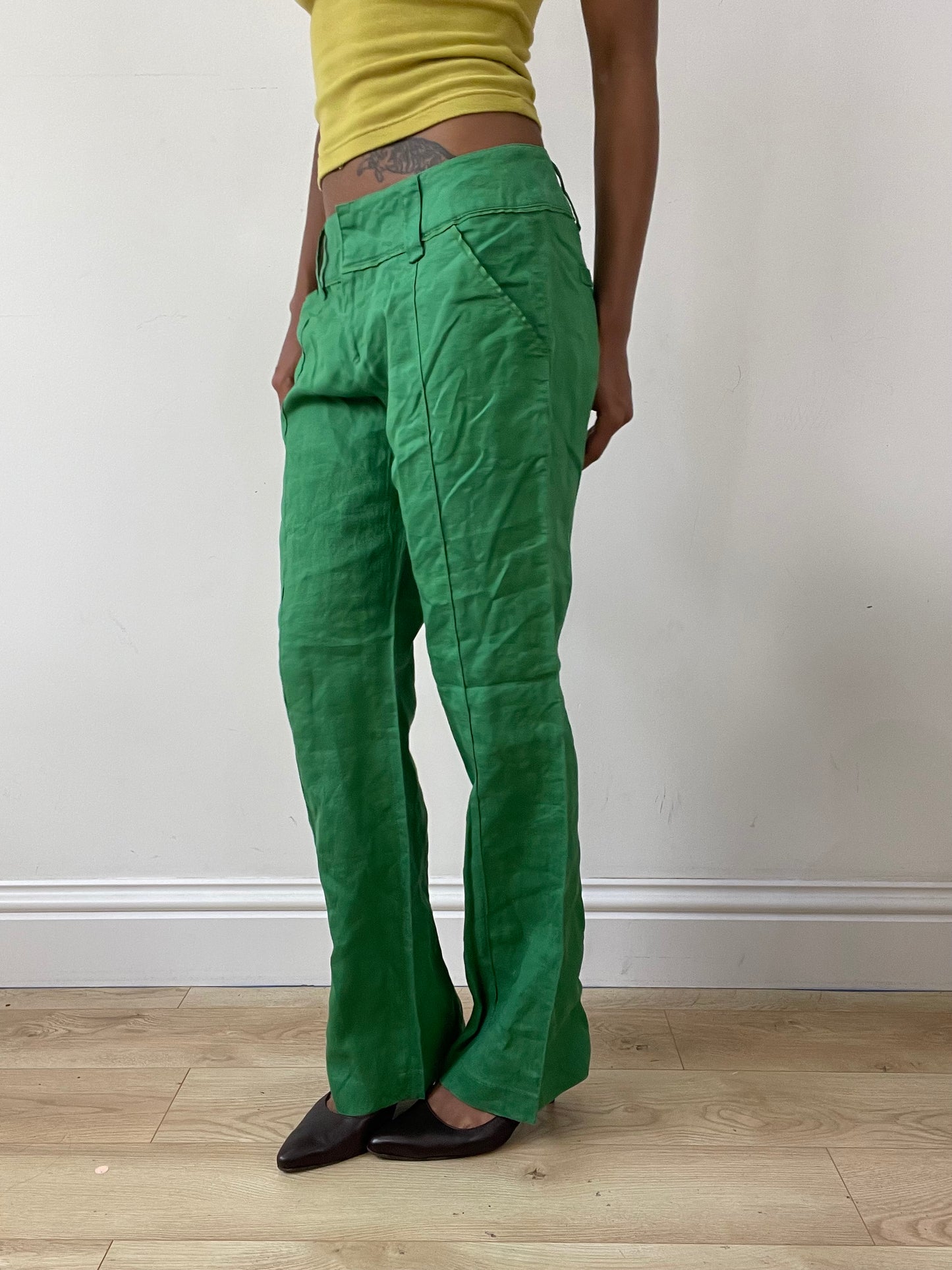 vintage edit twenty-nine | small green straight leg trousers