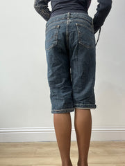 vintage edit thirty-two | medium blue knee length denim shorts