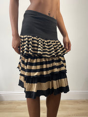 vintage edit: fashion week | extra small black striped midi skirt