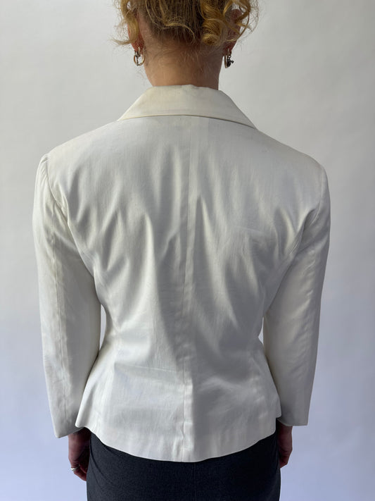 devil wears prada | small/medium white kookai fitted blazer