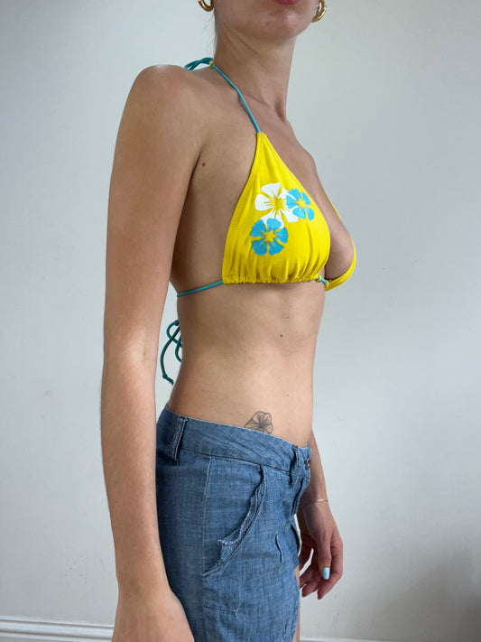 vintage edit twenty eight | small yellow and blue bikini set with floral print