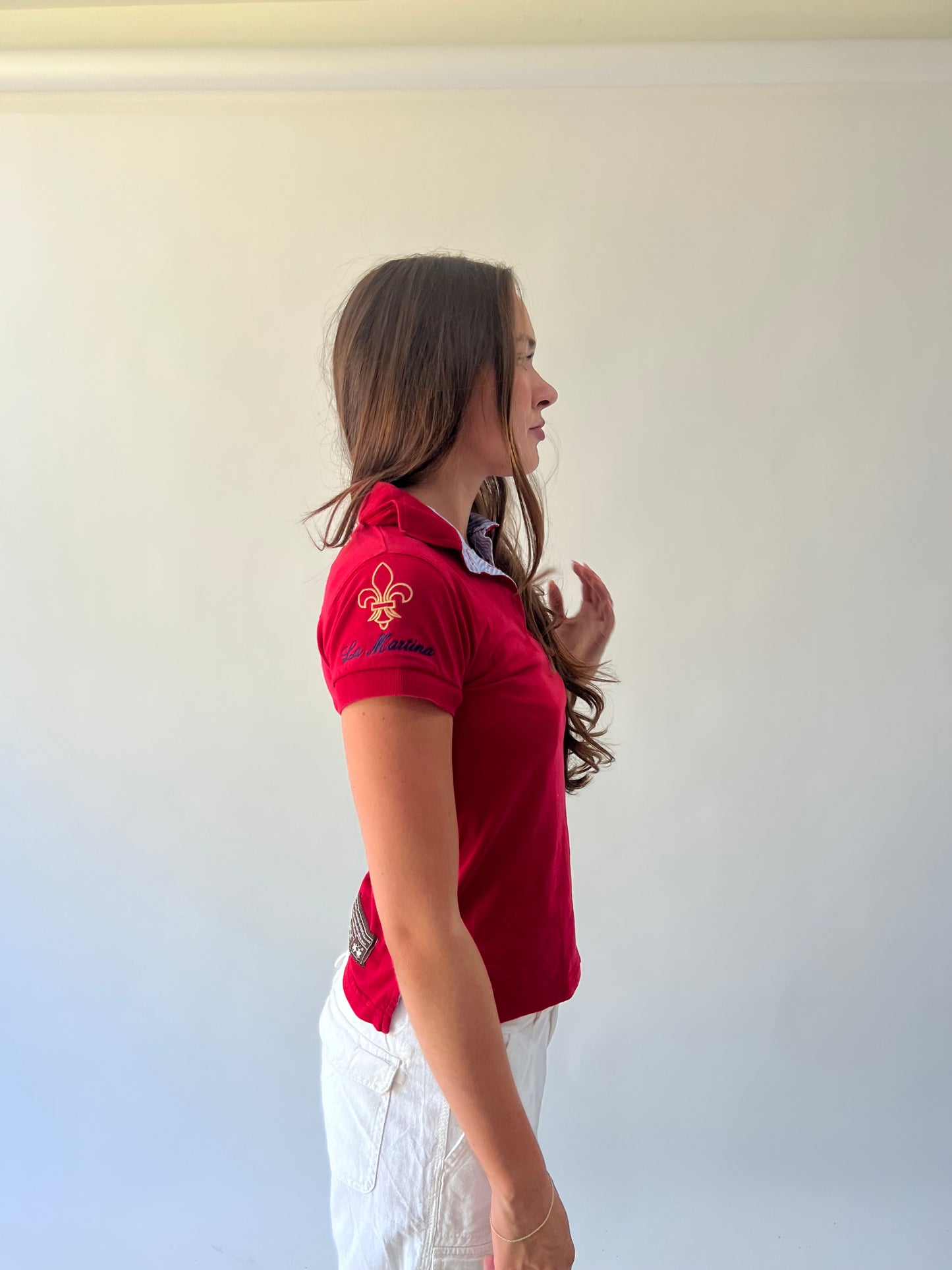 back to school drop | small red collared top