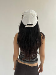 ‼️ white pattern detail cap