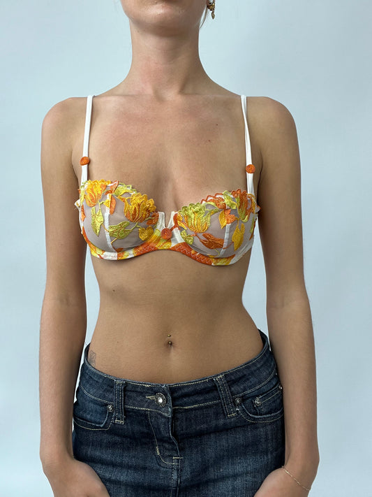 PUB GARDEN DROP | small orange and yellow floral bra
