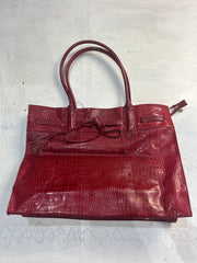 gossip girl drop | one size dark red croc-effect tote bag