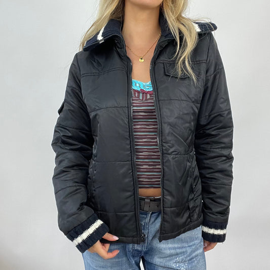 💚 BEST PICKS | small black puffer jacket with knit ribbed collar