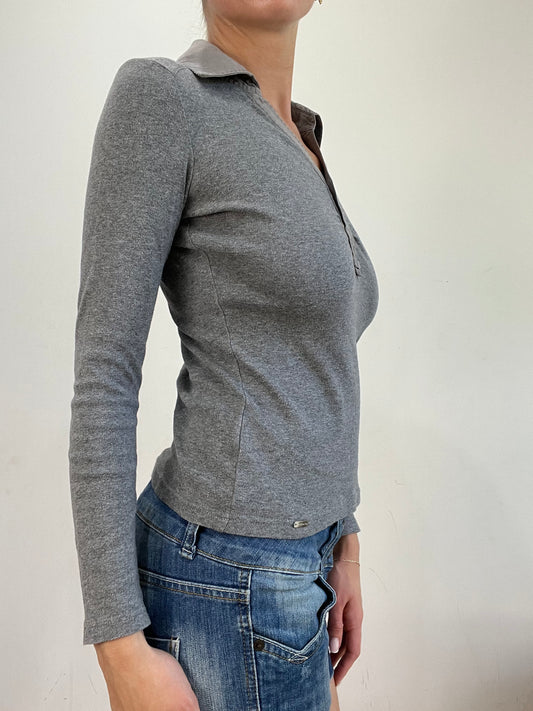 BEST PICKS | small grey long sleeve collared shirt