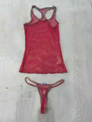 Vintage edit: día de San Valentín | pequeño juego de cami de ganchillo rosa