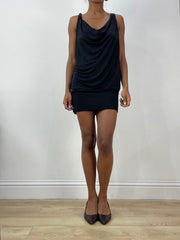 vintage edit: halloween | medium black miss sixty draped mini dress