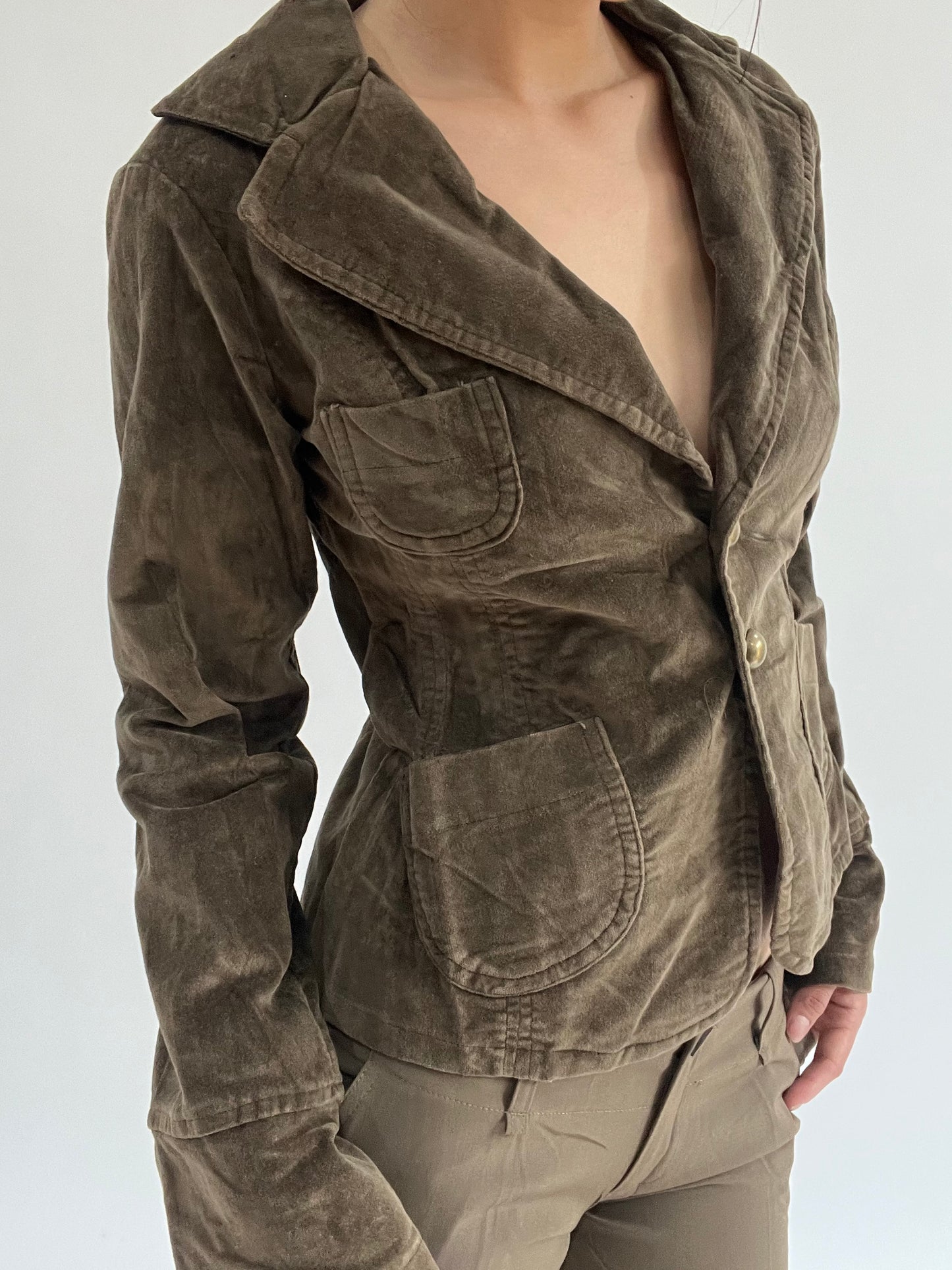 ‼️ | frost green button up top