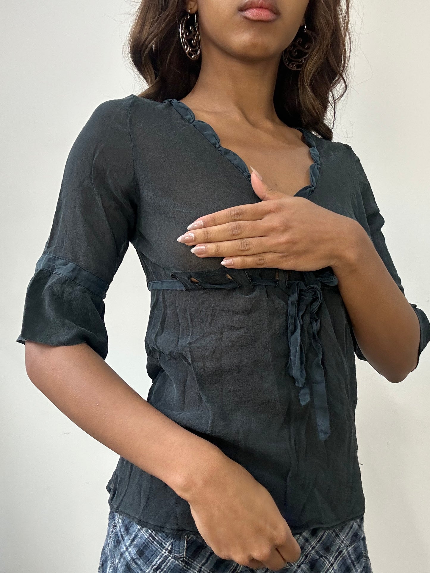 vintage edit: fashion week | small black intimissimi sheer top