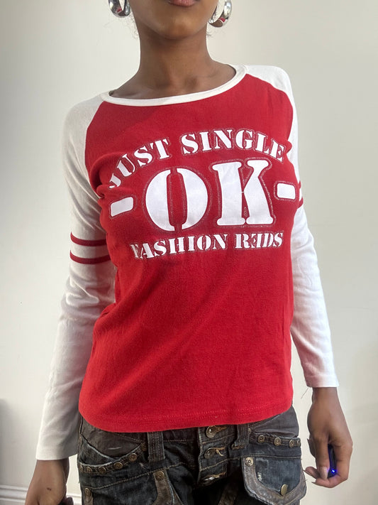 AUTUMN EDIT | small red and white long sleeve top with stripes